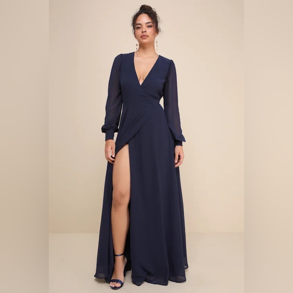 Lulu's Navy Long Sleeve Dress